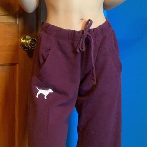 maroon sweats from VS/ pink